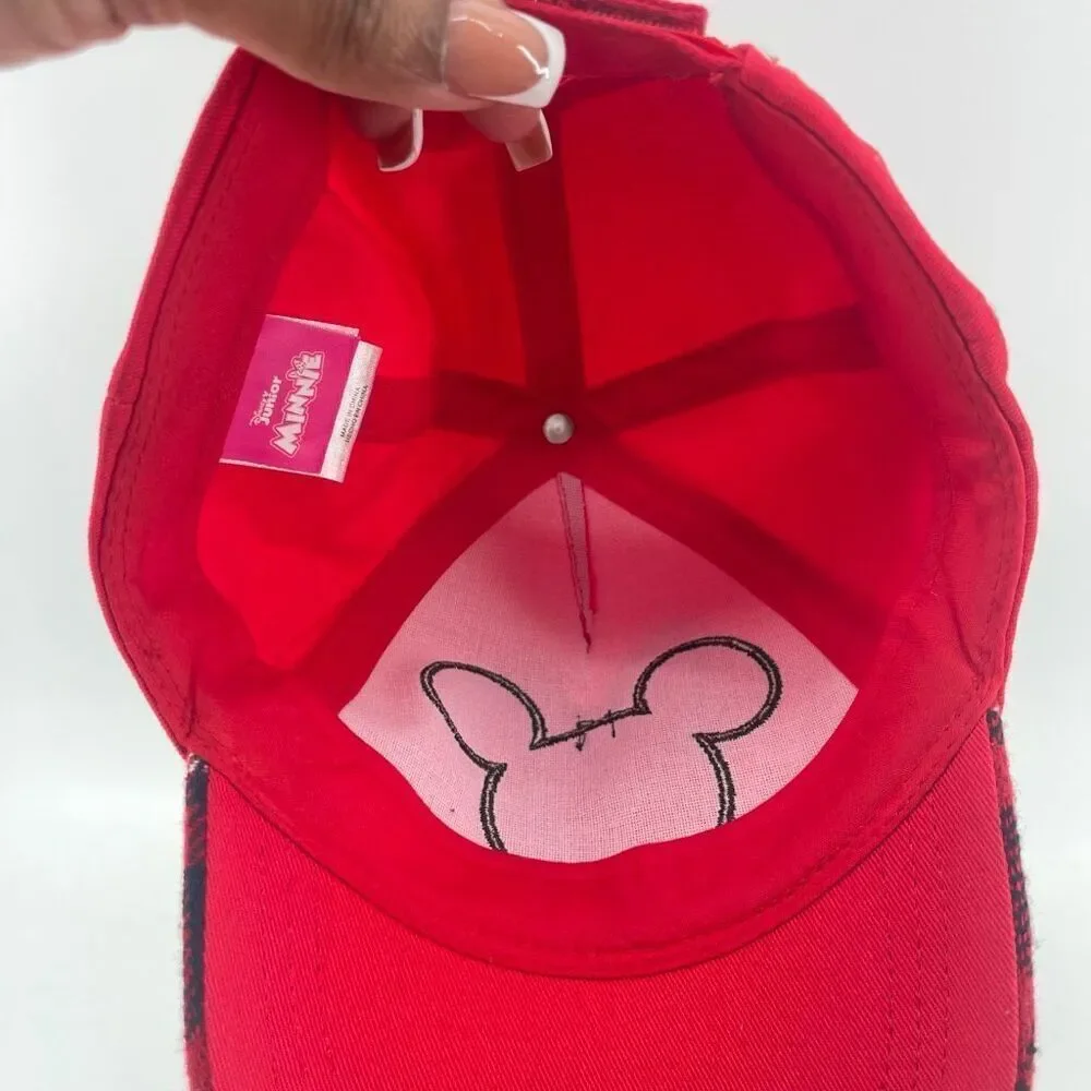 Disney Junior Minnie Mouse Red Plaid Polka Dot Toddler Baseball Cap, One Size